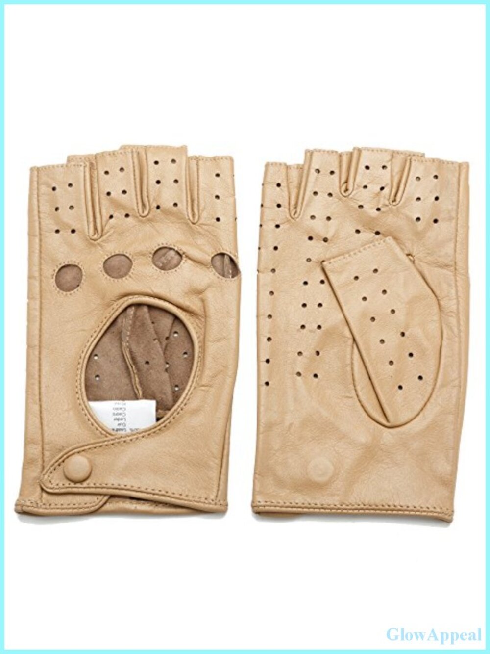 Women's Classic Fingerless Nappa Leather Driving Gloves Lambskin Unlined